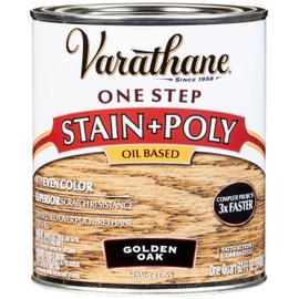 Varathane 225244H Oil-Based One Step Stain + Poly, Quart, Golden Oak