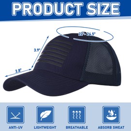 Shyyween 3Pcs American Flag Trucker Hat Baseball Cap for Men Women Breathable Mesh Adjustable Snapback Closure USA Hat for Daily Wear Holiday Birthday Gifts