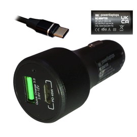 Power4Laptops DC Adapter Tablet Car Charger Compatible With XP-Pen Artist 12 Pro