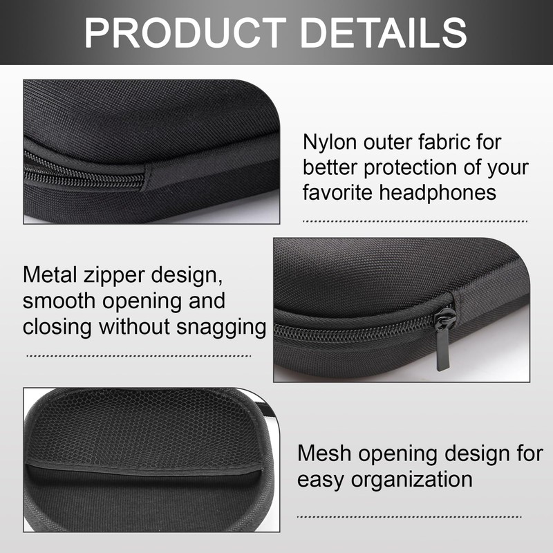 Durable Nylon Headphone Case Universal Size Compatible with Sony MDR-XFB950BT,