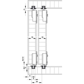 Gedotec Furniture Sliding Door Fitting for Sliding Doors Anodised Aluminium Complete Set 20kg Length 2000mm | Made in Germany