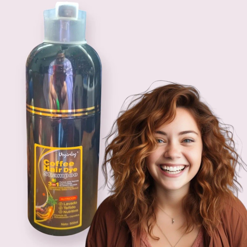 Shampoo Tinte Colores Y Negro Cubre Canas Gengibre 3 En