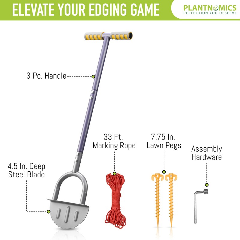 PLANTNOMICS Improved October 2024 Model Half-Moon Edger – Steel Garden