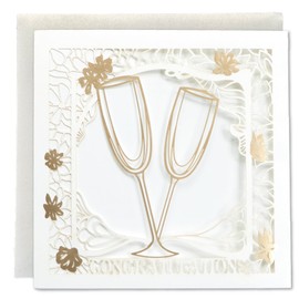 Gooji 6x6 Wedding Cards for Bridal Shower, Newly Wed, Marriage Gifts, Bride and Groom Gifts (Champagne)