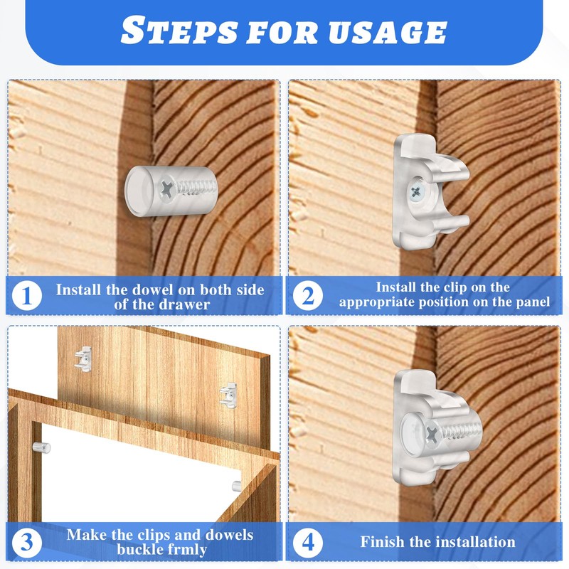 10 Pairs False Drawer Front Clips False Cabinet Front Clips