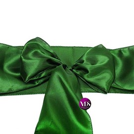 VDS Satin Chair Sashes Chair Cover Back Tie Sateen Bows Ribbon for Wedding Birthday Graduation Engagement Ceremony Event Party Banquet Venue Hotel All Dining Chair Decoration (10PC) (Green)