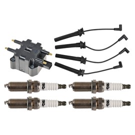 TRQ Ignition Kit Ignition Coil Spark Plugs Spark Plugs Wire Set Compatible with 2000 Chrysler Cirrus 1997-2005 Dodge Neon 1995-2000 Stratus 1997-2000 Plymouth Breeze 1997-2001