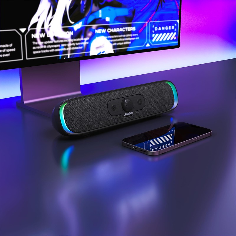 SOULION R200 PC Speaker USB Bluetooth Soundbar for Laptop, Monitor,