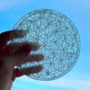 NKlaus Selenite Plate 14.5 cm with Engraving Flower of Life