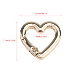 Pastlla 10pcs Heart Shape Key Ring Snap Hook Clip Key Holder Spring Snap Hook DIY Accessories for Bags Purses Keychains Jewelry Making Gold Style 1