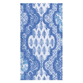 Caspari Provencale Cotton Blue Guest Towel Napkins - 15 Guest Towel Napkins per Pack, 4 Packs