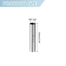 sourcing map NPT 3/8"x4" 304 Stainless Steel Pipe Fittings, Coupling Pipe Connector Adapter Pipe Connection Accessories for Plumbing Industrial and Residential, Silver