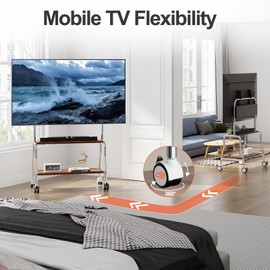 Mobile TV Cart Easel Rolling TV Stand for 32 to 75 Inch LCD LED OLED Flat Panel Screens, Stainless Steel Portable Floor TV Stand with Locking Wheels Hold Up to 110 Lbs Max VESA 600x400mm