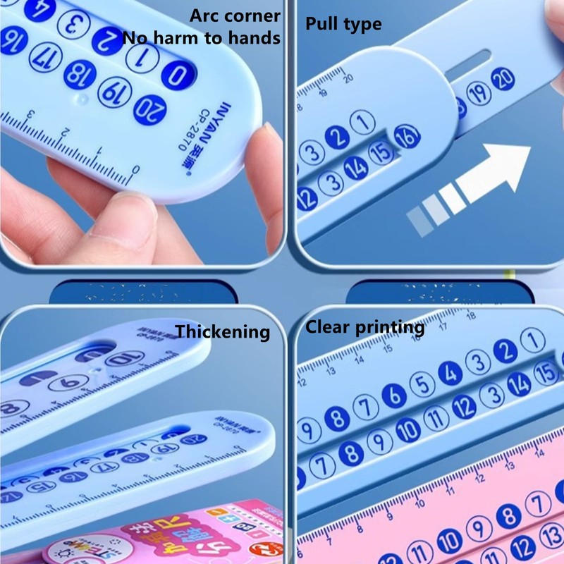 2 Pcs Math Slide Ruler for Mathematics, Math Scale Learn