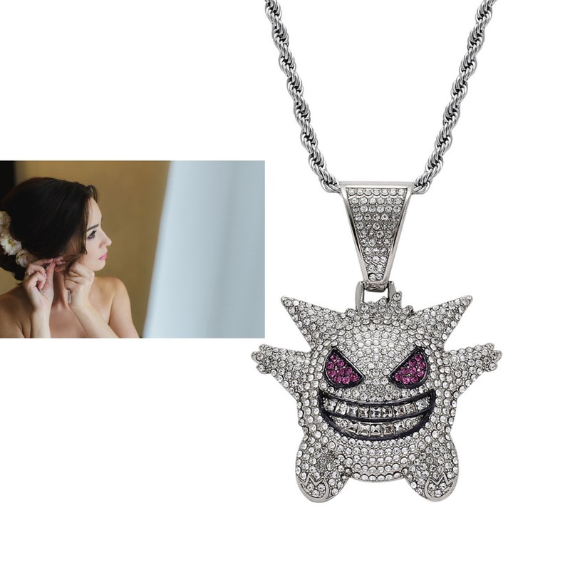 Pendant Necklace Alloy Funny Devil 60cm Stainless Steel Chain Exquisite