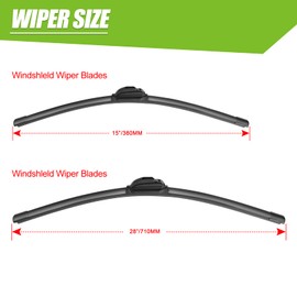 CXYUGUA All-Seasons Windshield Wiper Blades Replacement 28" + 15" Wiper Blade Set (U/J HOOK), Quiet and Efficient Double Sided Use Life