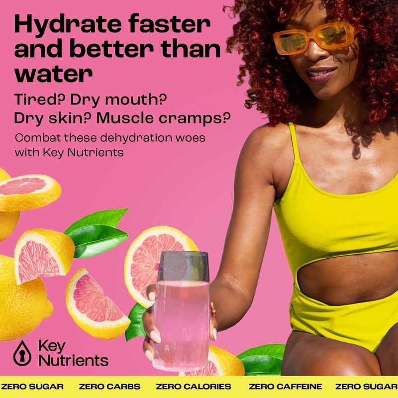KEY NUTRIENTS Pink Lemonade Electrolyte Powder 90 Servings No Sugar