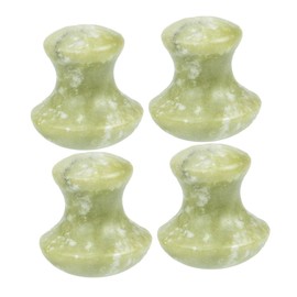 FOMIYES 4pcs Mushroom Shaped Jade Facial Massage Tools Set Guasha Scraper Roller for Skin Care Portable Beauty for Neck Enhances Absorption of Serums Cooling Natural Jade Design