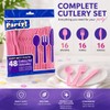 Heavy Duty Plastic Cutlery 48-Piece Set (Spoons, Forks, Knives)