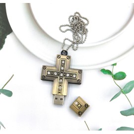 Lyqqine Metal USB Drive Weapon Shape Ancient Chinese Bronze Fish Intestines Sword USB Drive Dragon Shape 128GB (Cross 32GB)