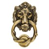 Front Door Knocker - Solid Brass Lion Head - Antique