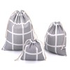Amoyie Drawstring Organiser Bag Set 3 pcs, Canvas Fabric Pouch