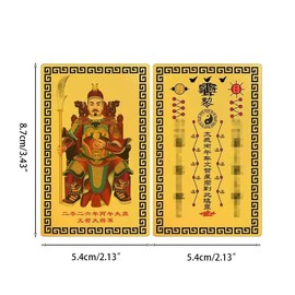 4 Pcs Feng Shui Tai Sui Amulet Gold Cards 2026 Year of The Horse General Wen Zhe Amulet Eliminate Evil Bring Luck Happiness Zodiac Auspicious Card Traditional Chinese Amulet Wallet Decoration