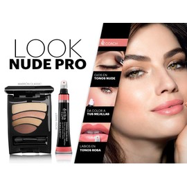 Esika Pro Sombras HD 4 Shadows Palette, Matte and Satin Finishes, Tutorial Included, Color: Marron Classic