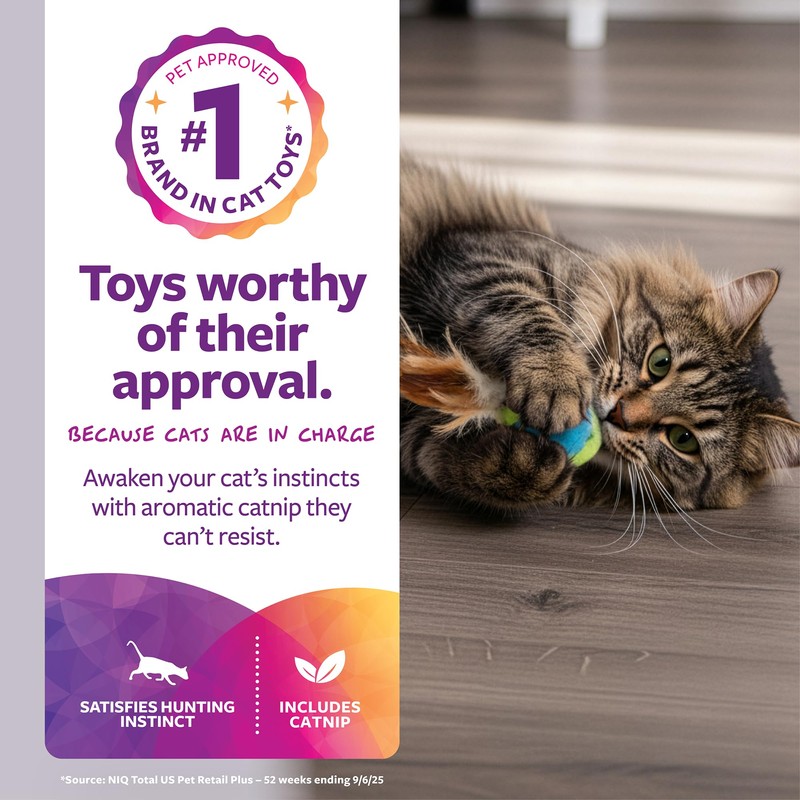 SmartyKat Flutter Balls Catnip Plush and Feather Cat Toys, Erratic