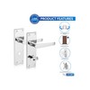 XFORT® Flat Bathroom Polished Chrome Door Handles, Elegant Door Handle