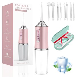 Irrigador Bucal, Limpiador Dental Con 8 Boquillas Y Caja De Hilo Dental, Water Flosser Carga, 3 Modos Ipx7 Impermeable, Apto Para Varios Miembros De