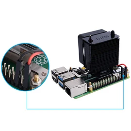 GeeekPi ICE Tower Cooler with RGB Cooling Fan & Aluminum Heatsink for Raspberry Pi 4B/3B+/3B (Black)