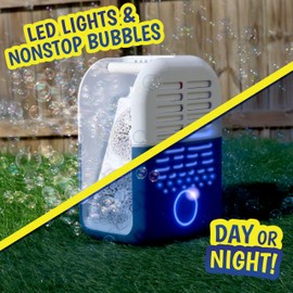 Light Up Portable Bubble Blower Party Machine, 20,000+ Bubbles Per Minute, Rechargeable, Wedding, Pool Party Bubbles, Includes Bubble Solution