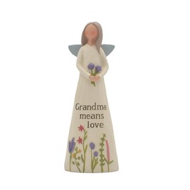 Blossom Bucket Feather & Grace Hand Painted Resin Decorative Figurine - Grandma Means Love Figurine