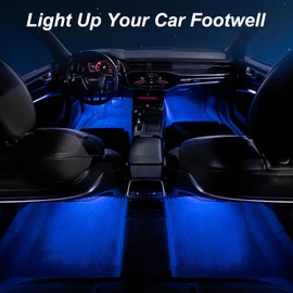 4PCS Wireless Car LED Lights with Remote Control, 16 Colors Interior Car Led Puck Lights, Rechargeable Ambient Lighting Kit with Dimmer & Timer, Inside Night Lamp for Vehicle Home Decoration