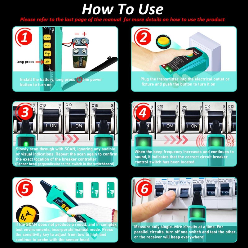 Xin Tester AC Digital Circuit Breaker Tracer with Adaptor Integrated