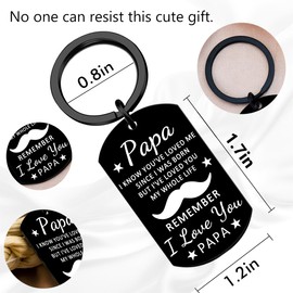 Ikacvb Papa Gifts For Dad Grandpa Fathers Day Gift Best Dad Birthday Gift I Love You Papa Keychain Cool Christmas Stuff Grandpa Gifts From Grandson Granddaughter