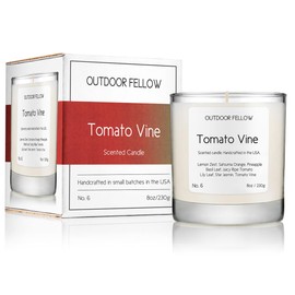 Outdoor Fellow Tomato Vine Luxury Scented Candle, 40+ Hour Burn Time, Coconut & Apricot Wax Blend, Best Smelling Luxury Tomato Candle for Home, (8oz)