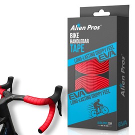 ALIEN PROS Bike Handlebar Tape EVA (Set of 2) Red - Enhance Your Bike Grip with These Bicycle Handle bar Tape - Wrap Your Bike for an Awesome Comfortable Ride (Set of 2, Red)