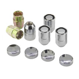 JNNJ 4 Pcs Chrome Closed End M12x1.5 Lug Nuts, Lug Nut Rustproof Wheel Nut, Excellence Set of Alloy Wheel Nuts, Closed End Bulge Acorn Lug Nuts, Replacement Wheel Nut Fororiginal Aluminum Rims