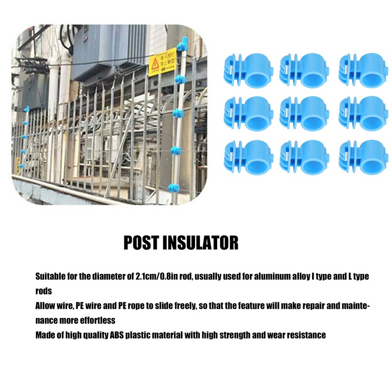 50Pcs Electric Fence Insulators Round ABS Post Insulator with 2.1cm