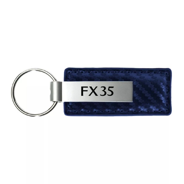 Infiniti FX35 Carbon Fiber Leather Key Chain (Navy)
