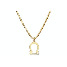 SILBERMOOS Libra Zodiac Sign Women's Necklace Libra Pendant with Ball Chain 45 cm Diamond-Cut from Italy Gold-Plated 925 Sterling Silver, Sterling Silver, Not Applicable