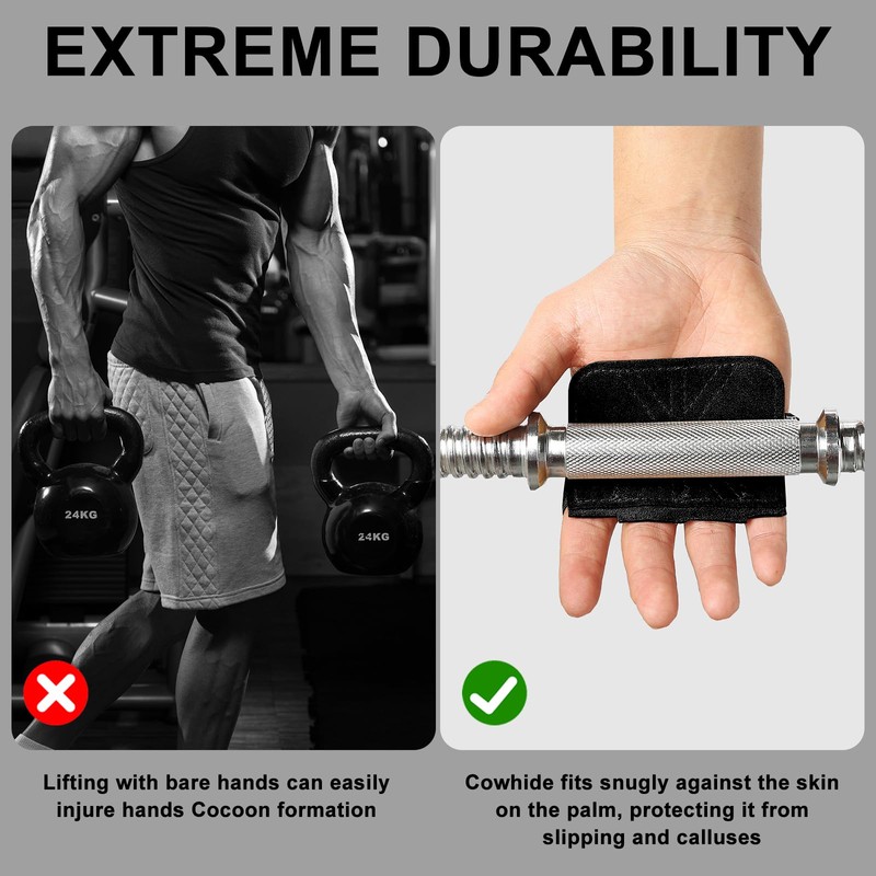 1 Grip Pad Made of Cowhide Leather for Weight Training,