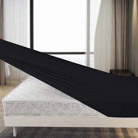 Family Bedding King Size Fitted Sheets Brushed Cotton | Jersey Cotton Bed Sheet Fitted King Deep | Black Fitted Sheet King Size | Bed Sheet Cover King Size (King, Black).