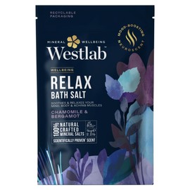 Westlab Relax Bath Salts 1kg - Ease Stress & Tension from Mind and Body. Scientifically-Proven to Restore Inner Peace. with Magnesium, Mood-Boosting Neuroscent. 100% Natural, Chamomile & Bergamot.