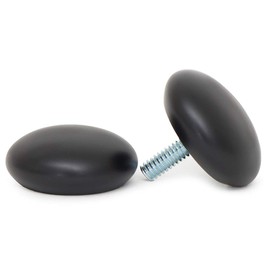 Ivilon Window Curtain Rod Oval End Cap - 1 inch Pole. 28 to 48 Inch. Black