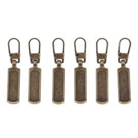 6 Uds. Reemplazo de Tirador de Cremallera de Acero Inoxidable a Prueba de Herrumbre, Reemplazo de Tirador de Cremallera de Color Desmontable para Ropa de Hogar, Equipaje, Zapatos, Juguetes,(Bronce)