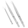 LALAFINA 1Set Jewelry Making Tweezers Stainless Tweezers for Grabbing Gems