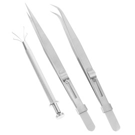 LALAFINA 1Set Jewelry Making Tweezers Stainless Tweezers for Grabbing Gems Crafts and Electronics Ergonomic Design for Comfort and Portability